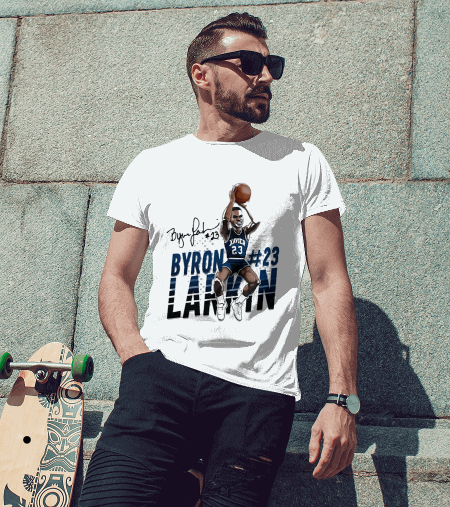 Byron Larkin #23 Xavier Basketball Hall Of Heroes T-Shirt