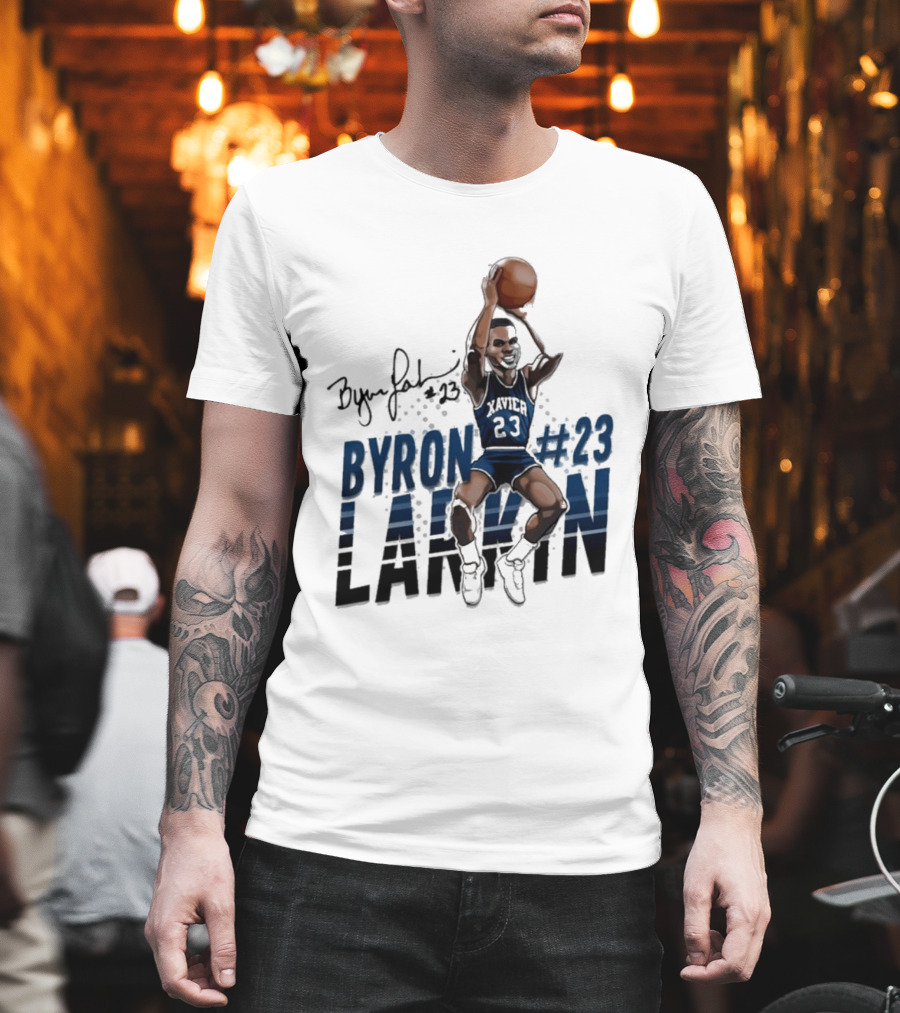 Byron Larkin #23 Xavier Basketball Hall Of Heroes T-Shirt