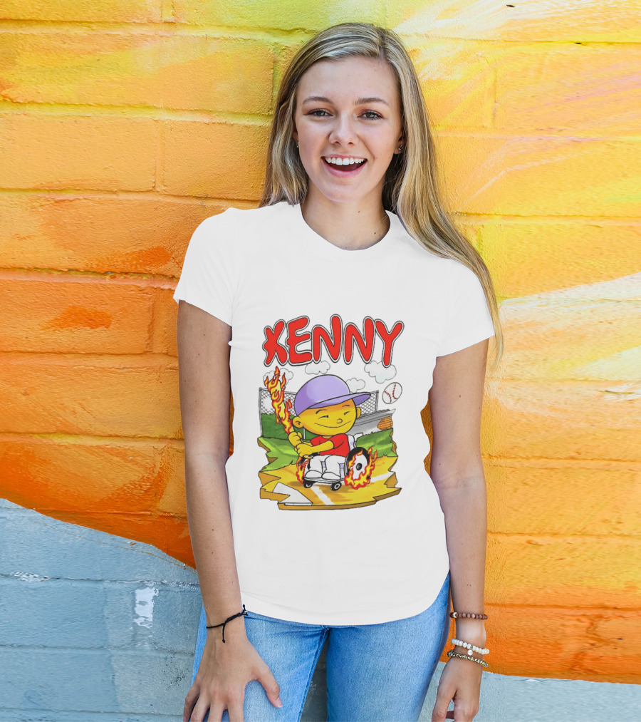 Kenny Kawaguchi Backyard Baseball Character Wheelchair Flames T-Shirt