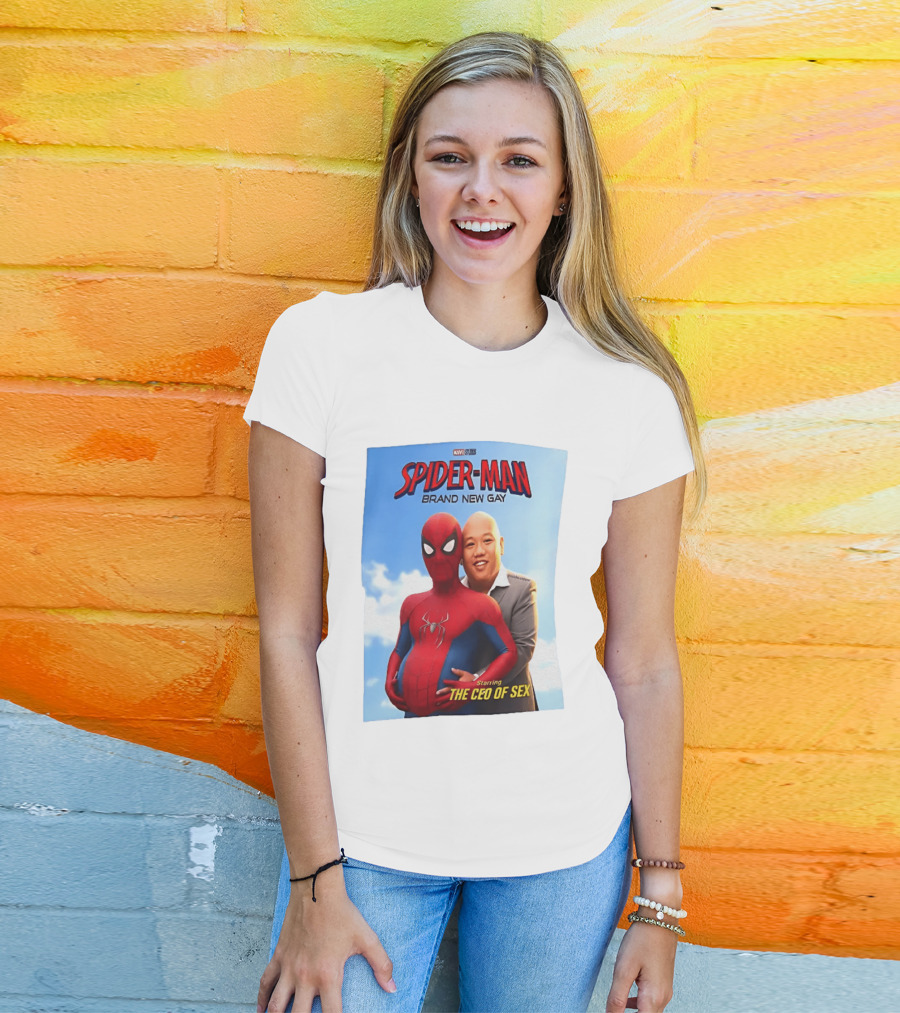 Spider Man Brand New Gay Starring The CEO Of Sex Marvel Studios T-Shirt