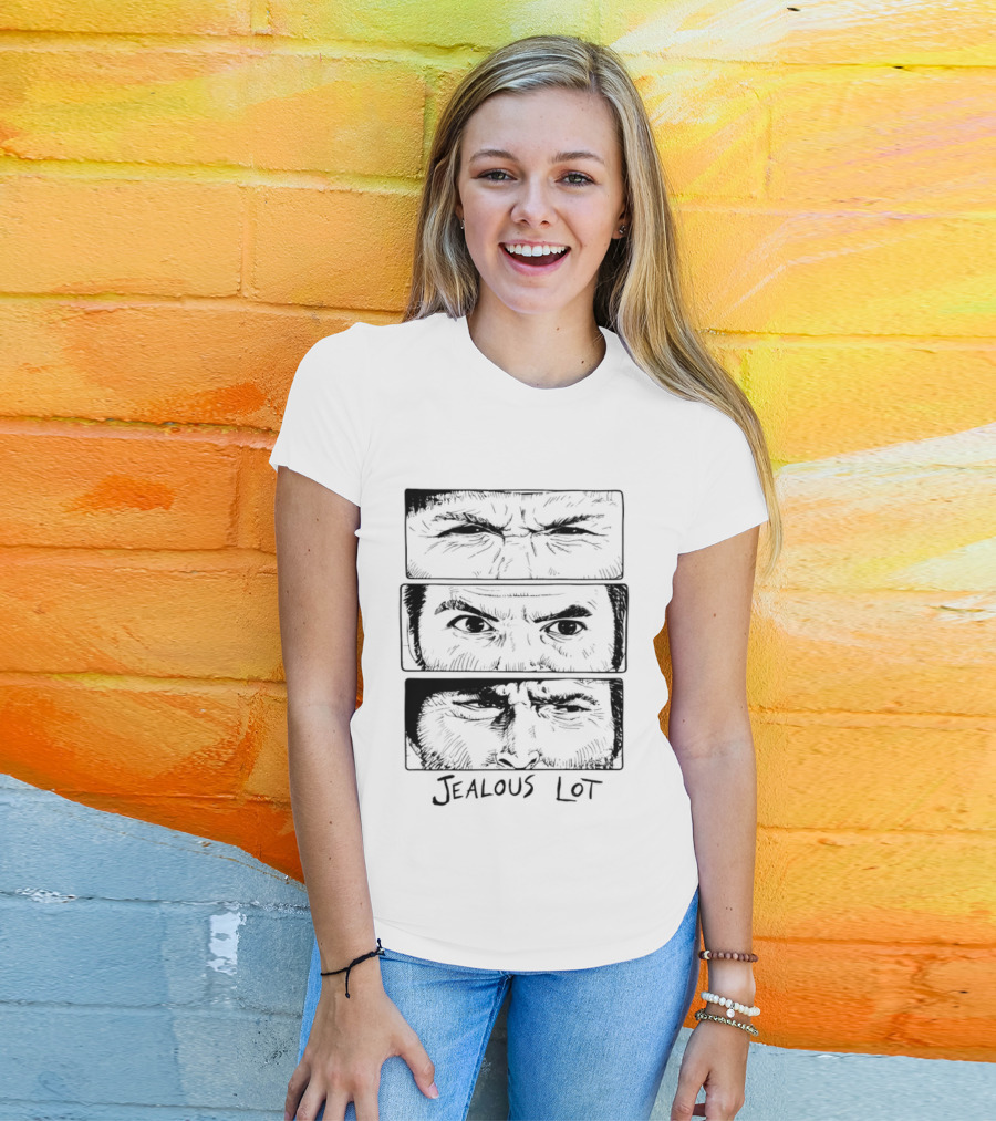 Jealous Lot Eyes Drawing Three Panels T-Shirt