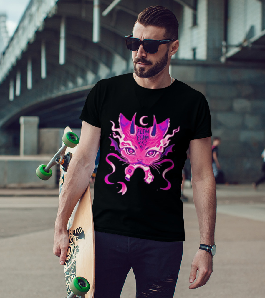 Flim Flam Flamingo DevilCat Fantasy T-Shirt