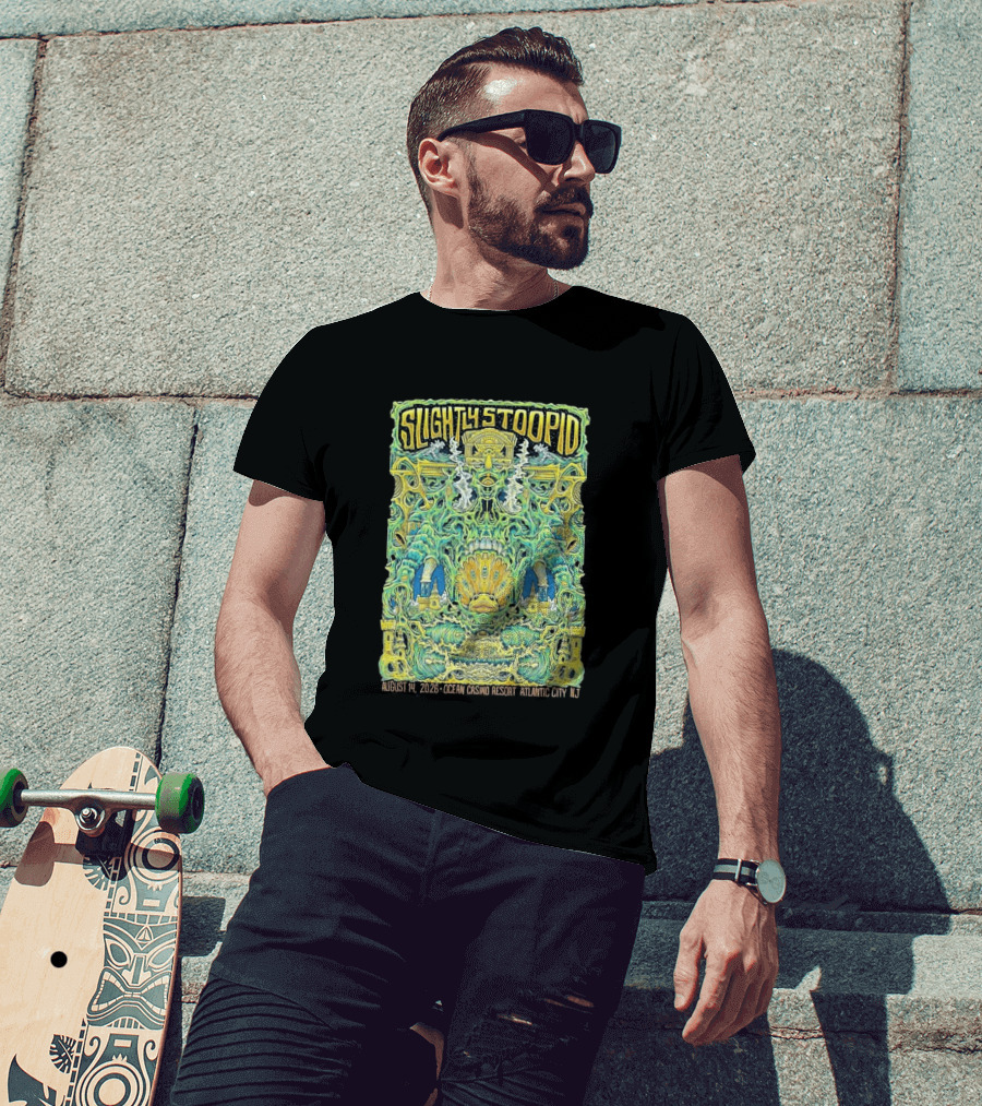 Slightly Stoopid August 14 2026 Ocean Casino Resort Atlantic City NJ Psychedelic Event T-Shirt