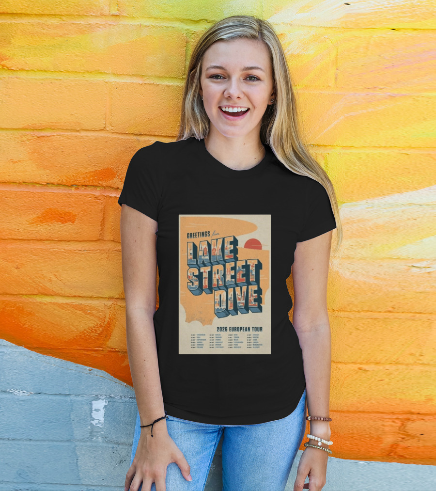 Greetings From Lake Street Dive 2026 European Tour Paris October 16 Le Bataclan T-Shirt