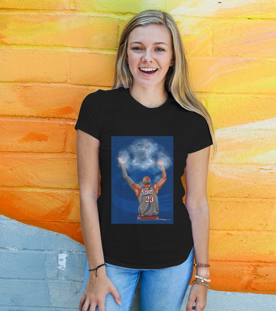 LeBron James Philadelphia 76ers 23 Liberty Bell Jersey T-Shirt
