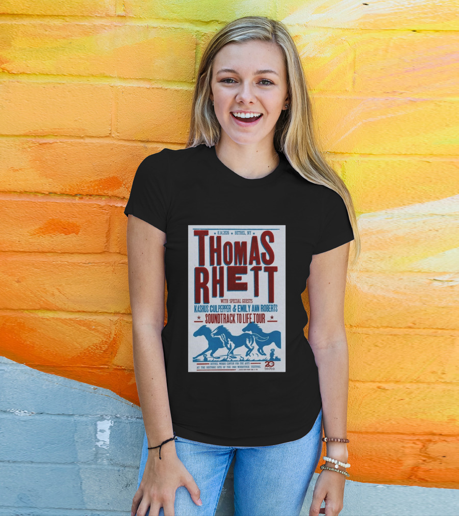 Thomas Rhett Bethel NY 2026 Soundtrack To Life Tour Kashus Culpepper Emily Ann Roberts T-Shirt