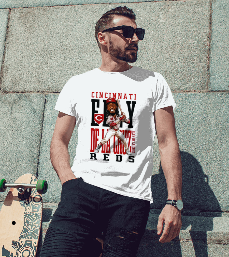 Cincinnati Reds Elly De La Cruz Baseball Caricature T-Shirt