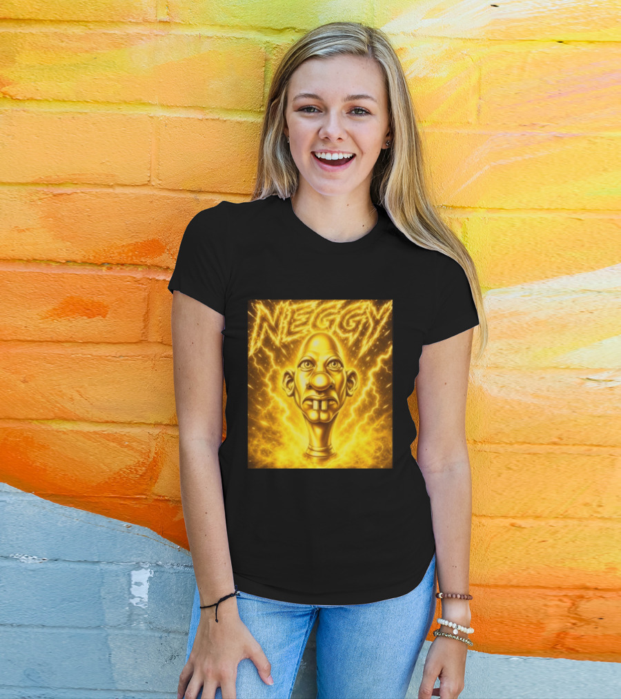 NEGGY Electric Manny Golden Lightning Face T-Shirt