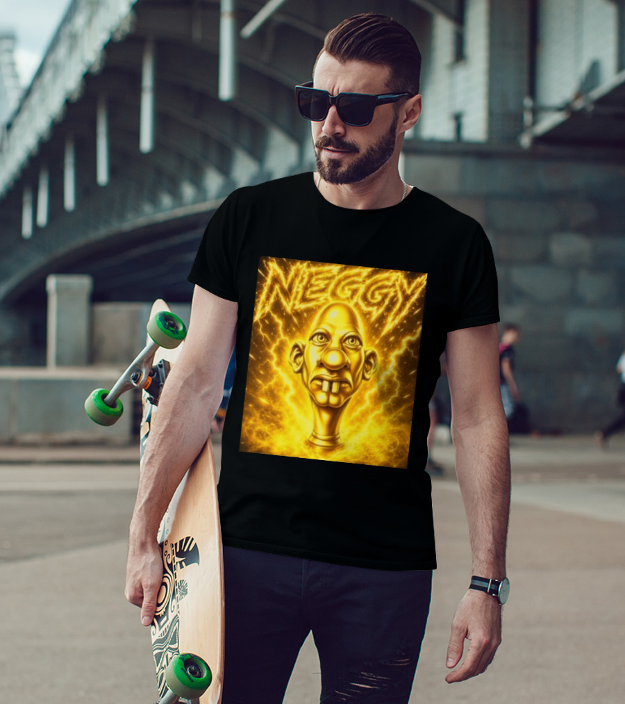 NEGGY Electric Manny Golden Lightning Face T-Shirt