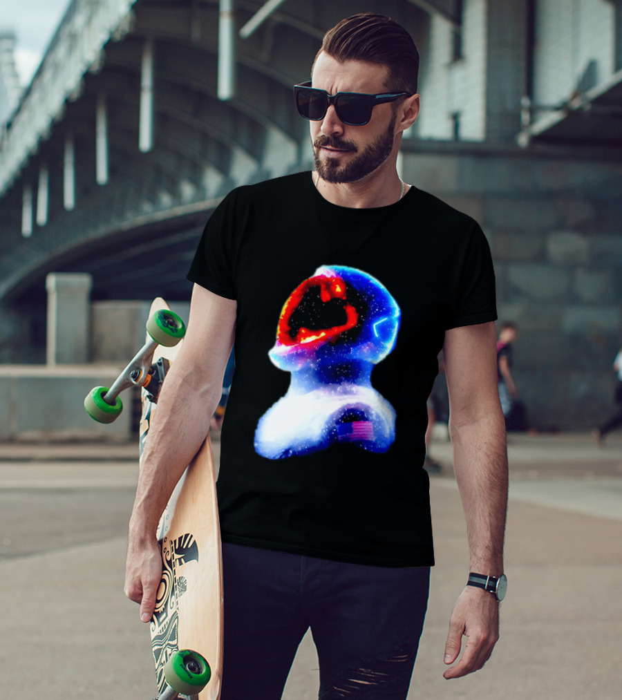 Galaxy Astronaut With American Flag Space Cosmic Adventure T-Shirt