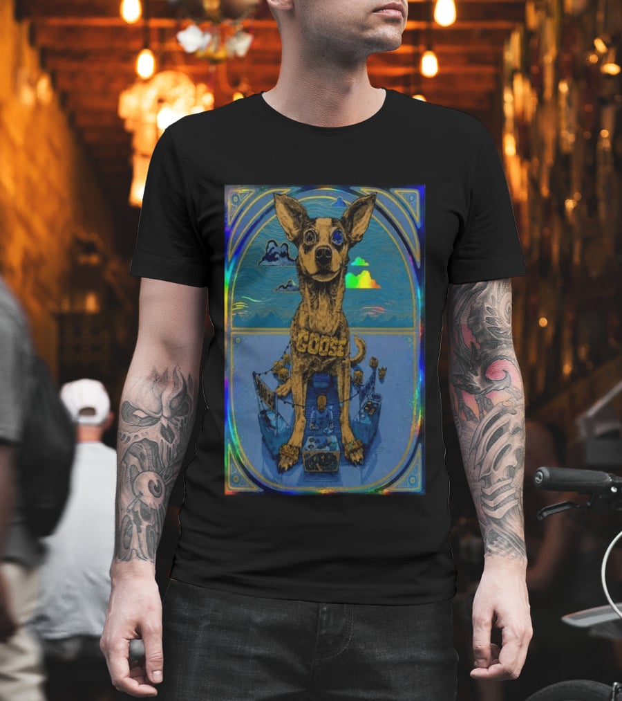 Goose Greek Theatre 08 14 2026 Exclusive Dog Art Holographic T-Shirt