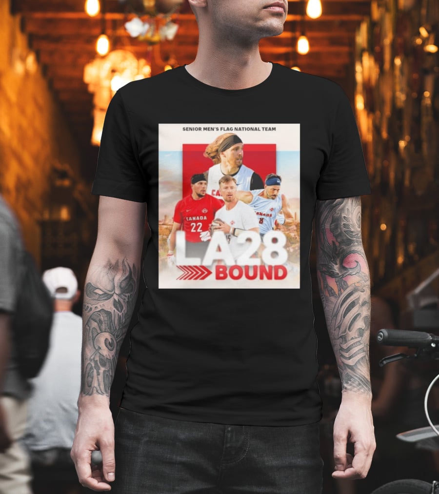 Senior Men's Flag National Team Canada LA28 Bound Canada Football Team Players T-Shirt