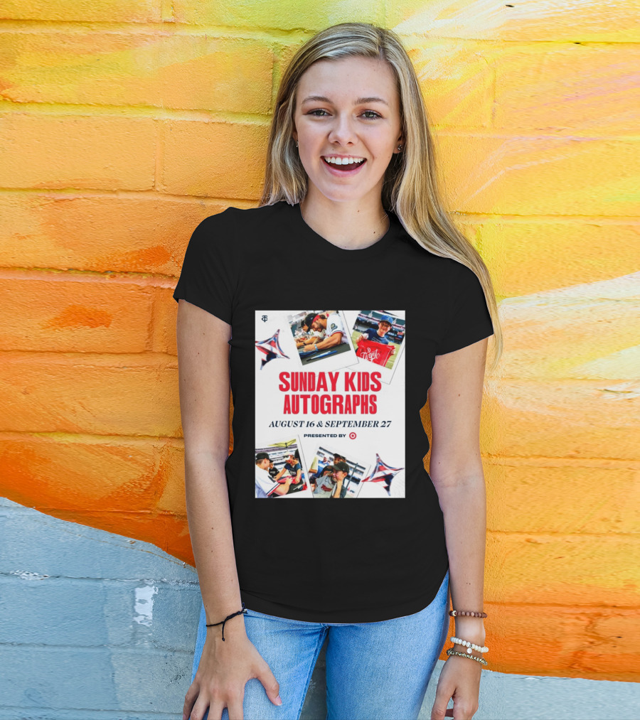 Sunday Kids Autographs August 16 & September 27 Presented By Target Twins Event T-Shirt