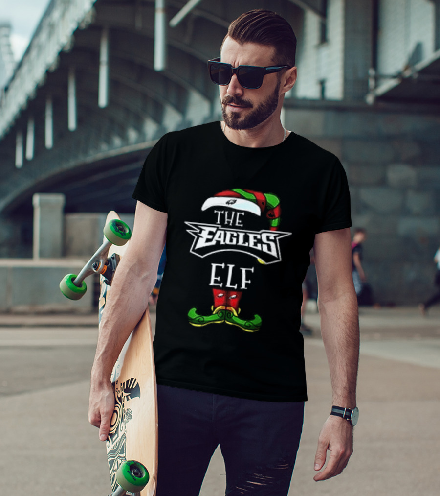 The Eagles Christmas Elf Hat And Mustache T-Shirt