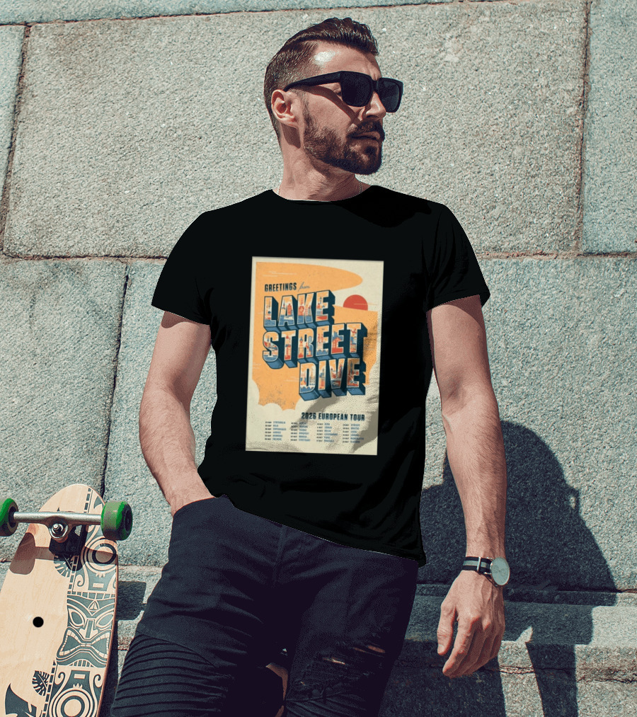 Greetings From Lake Street Dive 2026 European Tour Stockholm Berlin Paris Vienna Amsterdam London Glasgow T-Shirt