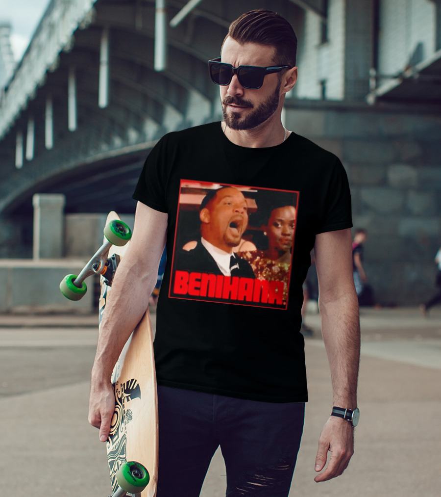 Benihana Will Smith Oscar 2022 Reaction Image T-Shirt