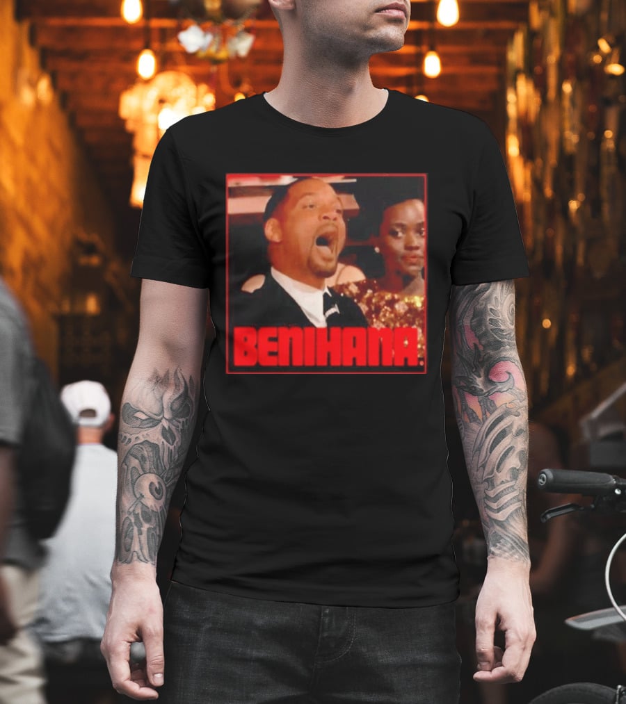 Benihana Will Smith Oscar 2022 Reaction Image T-Shirt