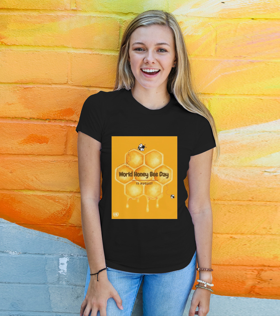 World Honey Bee Day 15 August Honeycomb T-Shirt