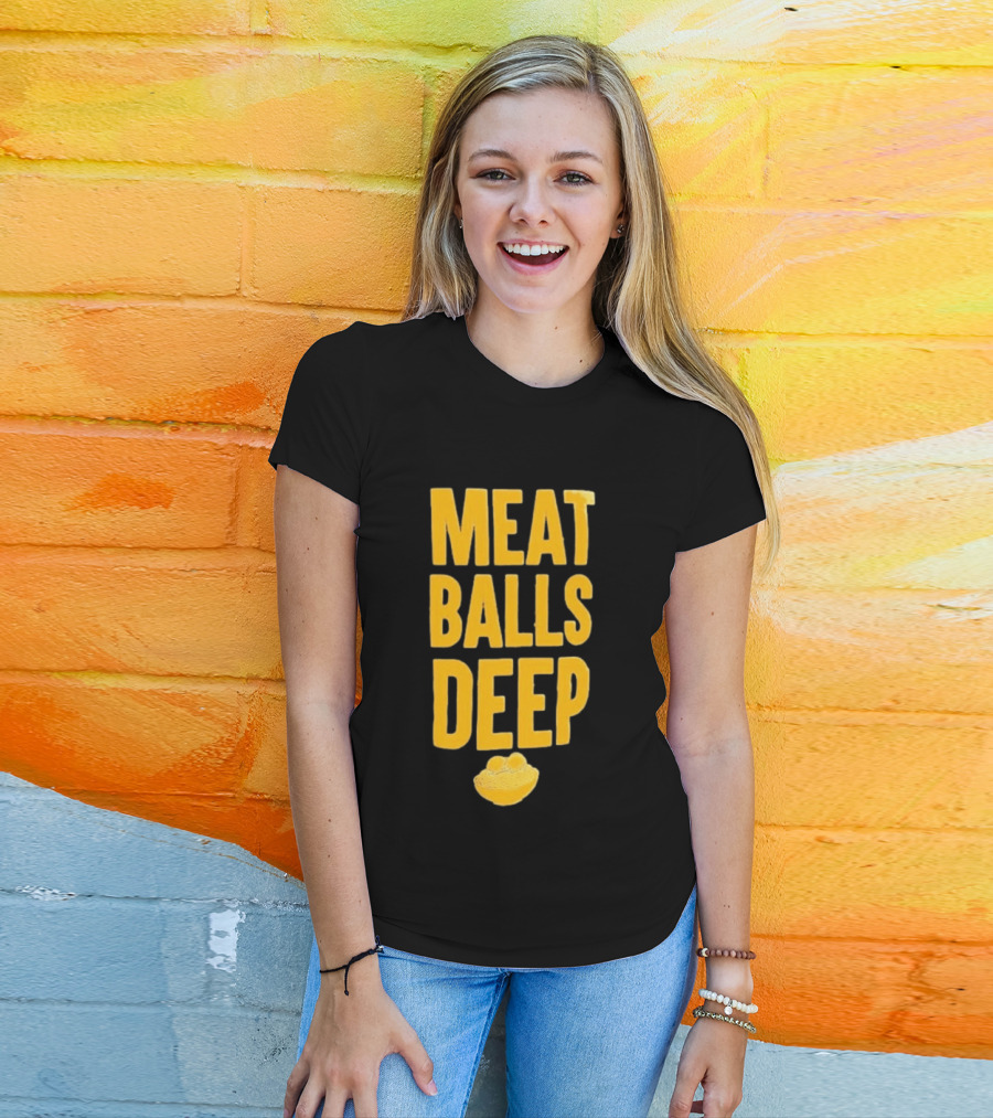 Meat Balls Deep Pasta Bowl Yellow T-Shirt