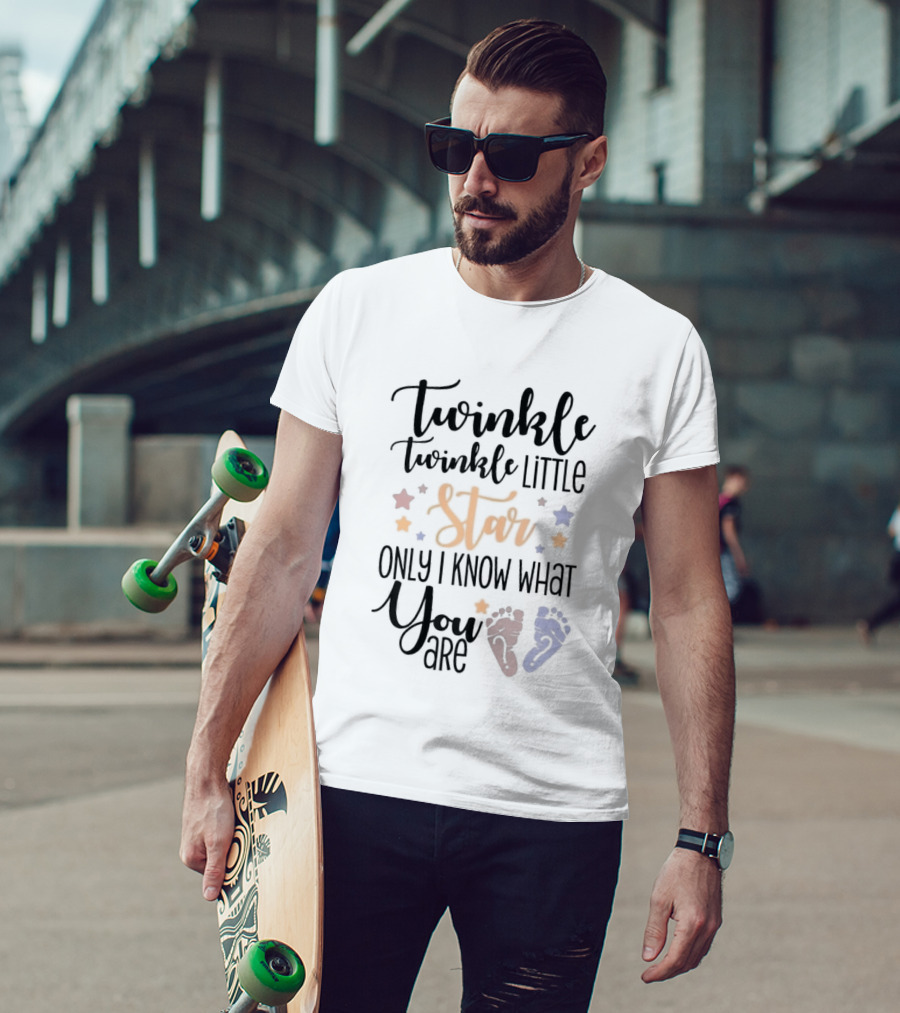 Twinkle Twinkle Little Star Only I Know What You Are Gender Reveal Baby Feet T-Shirt