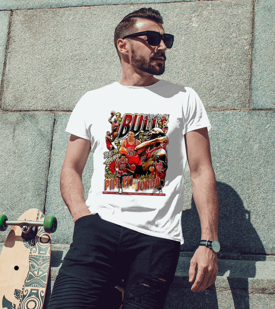 Chicago Bull Machael Jordan X Scotie Pippen Build For Greatness T-Shirt