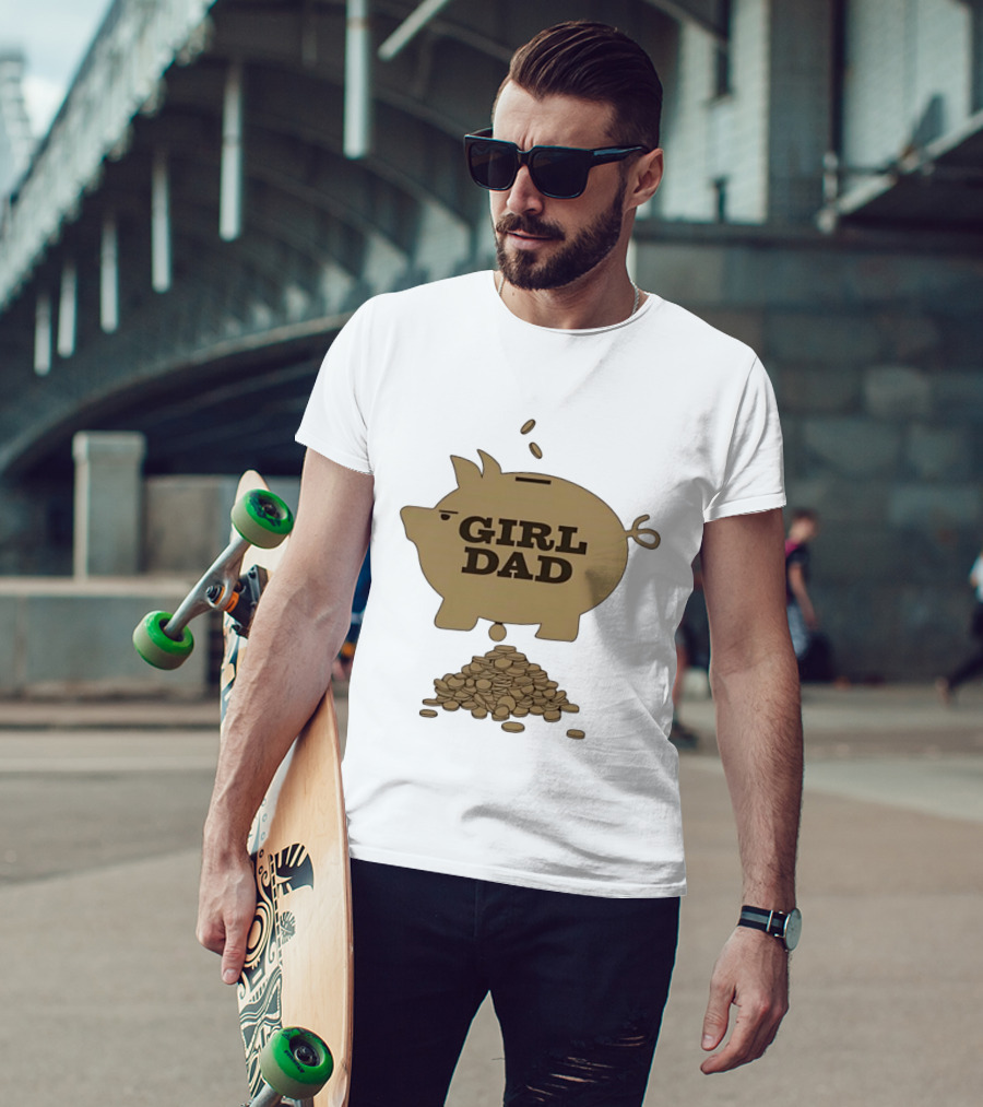 Girl Dad Piggy Bank T-Shirt