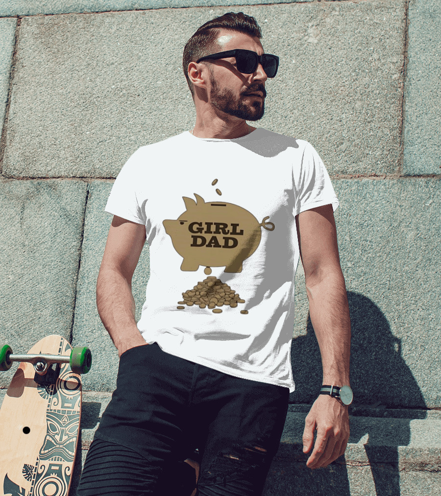 Girl Dad Piggy Bank T-Shirt