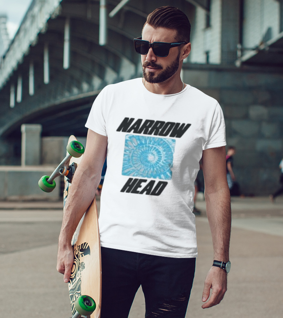 Narrow Head Blue Spiral Shell Tie Dye T-Shirt