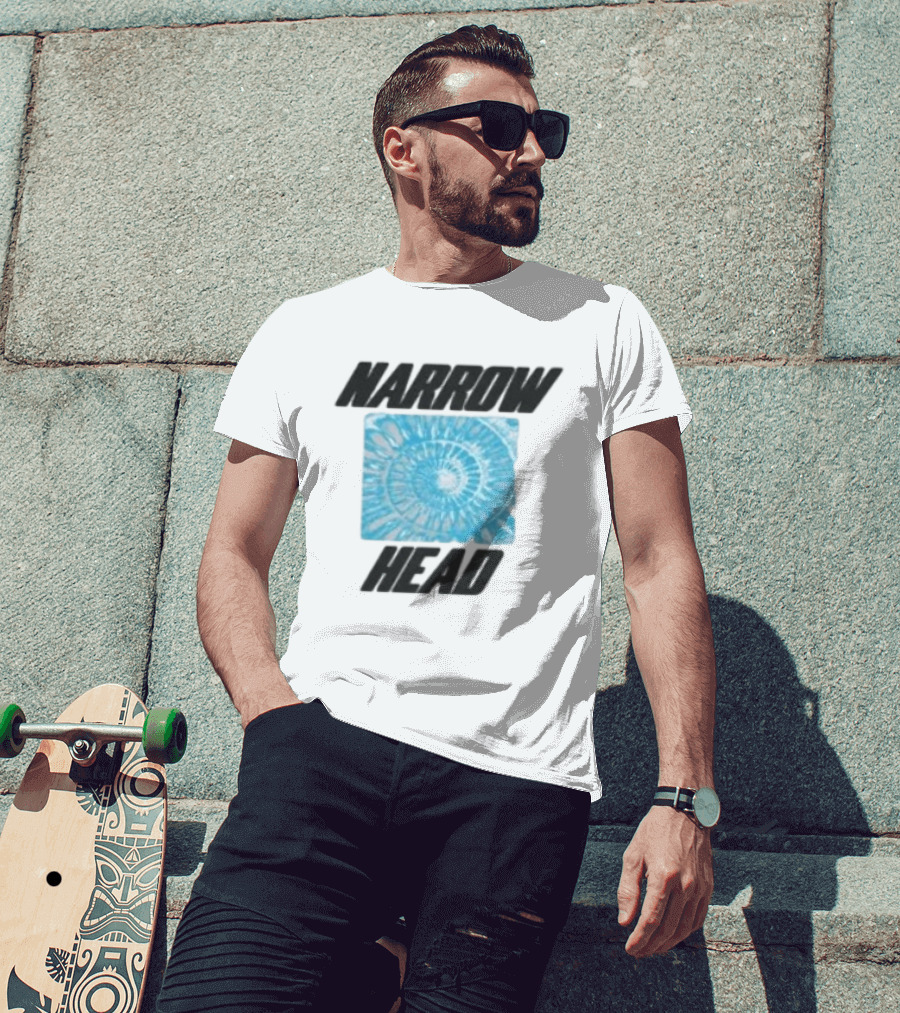 Narrow Head Blue Spiral Shell Tie Dye T-Shirt