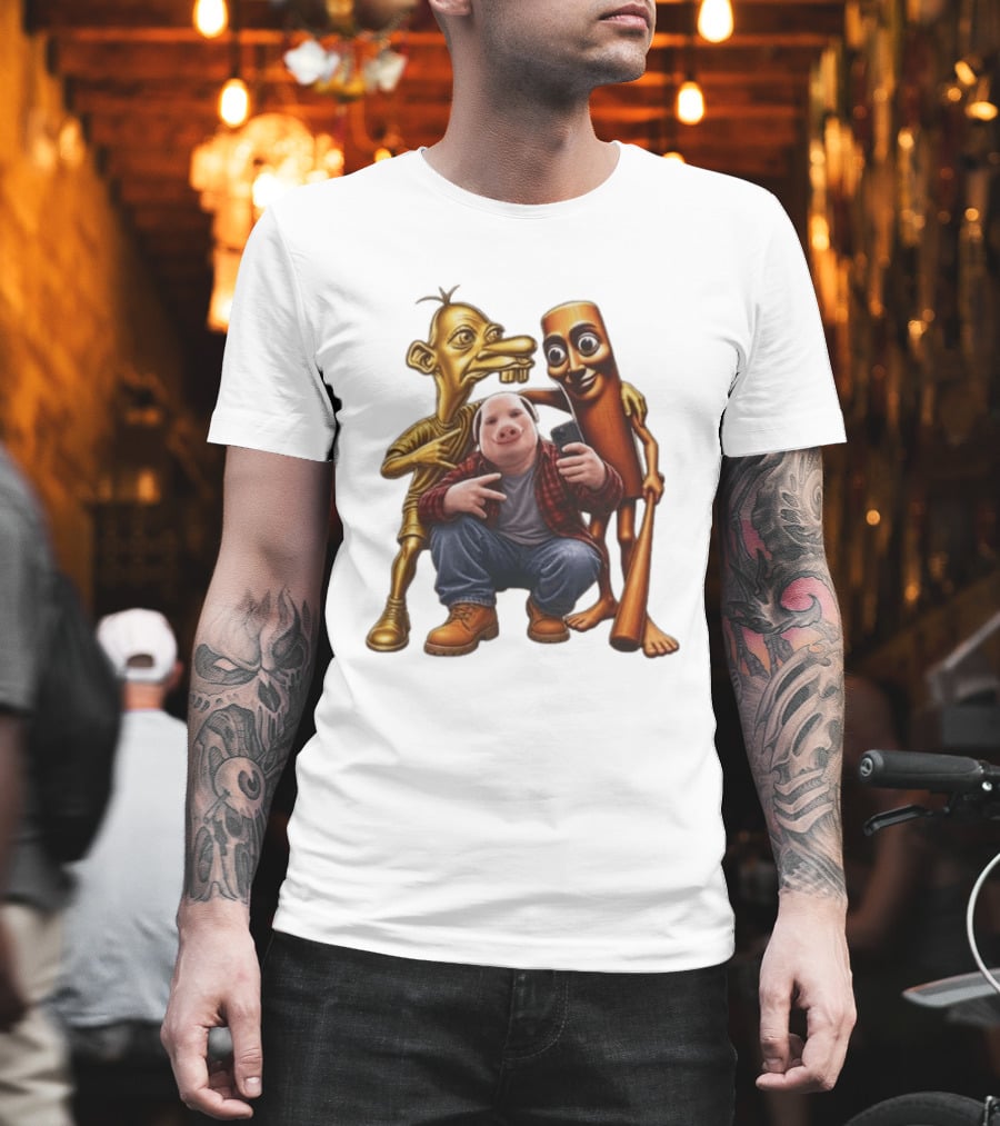 Neegy John Pork Tung Tung Tung Sahur Meme Characters T-Shirt