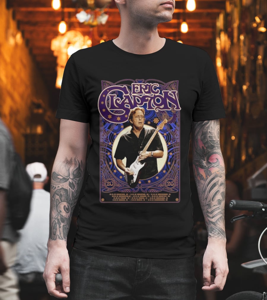Eric Clapton 2026 Barcelona Spain Tour Concert Dates And Locations T-Shirt
