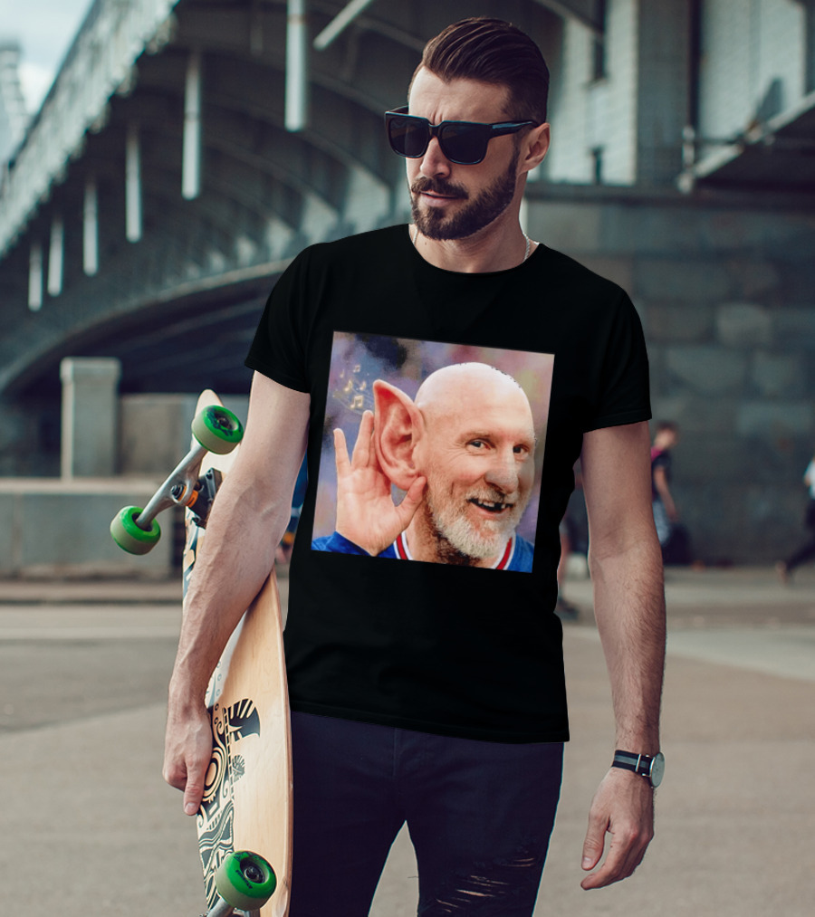 Lionel Messi Elf Meme Pessi Big Ear Music Notes Bald Man T-Shirt
