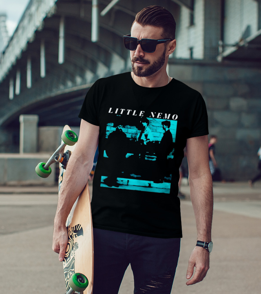 Little Nemo Post Punk Alternative Rock Band Aqua Blue Distressed T-Shirt