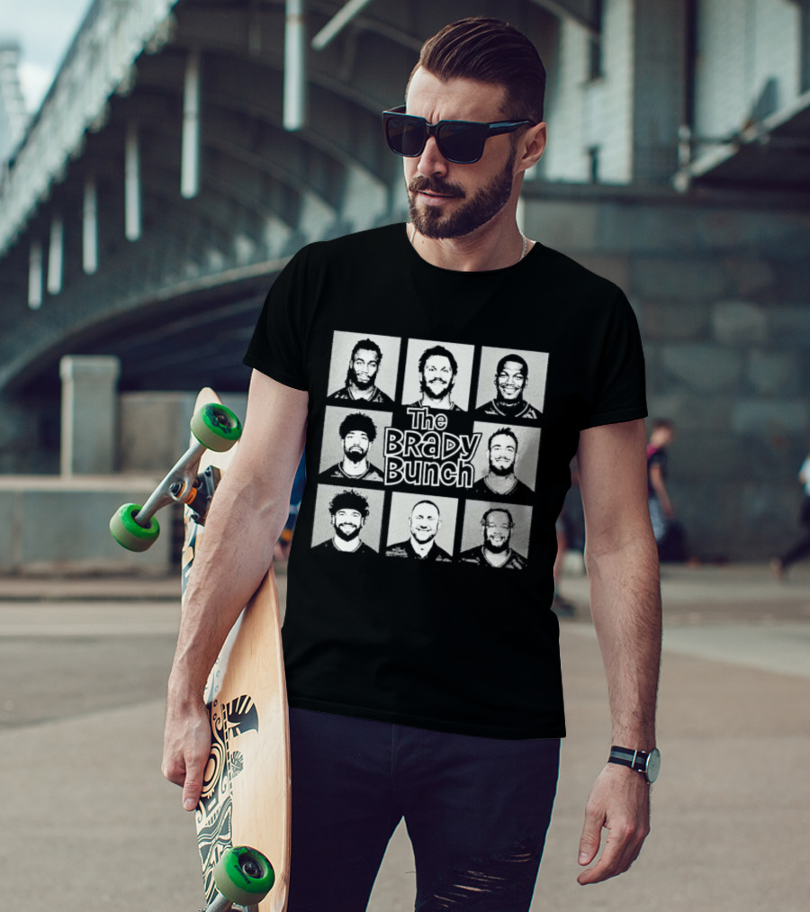 Buffalo Bills The Brady Bunch Football Players Grayscale Collage T-Shirt
