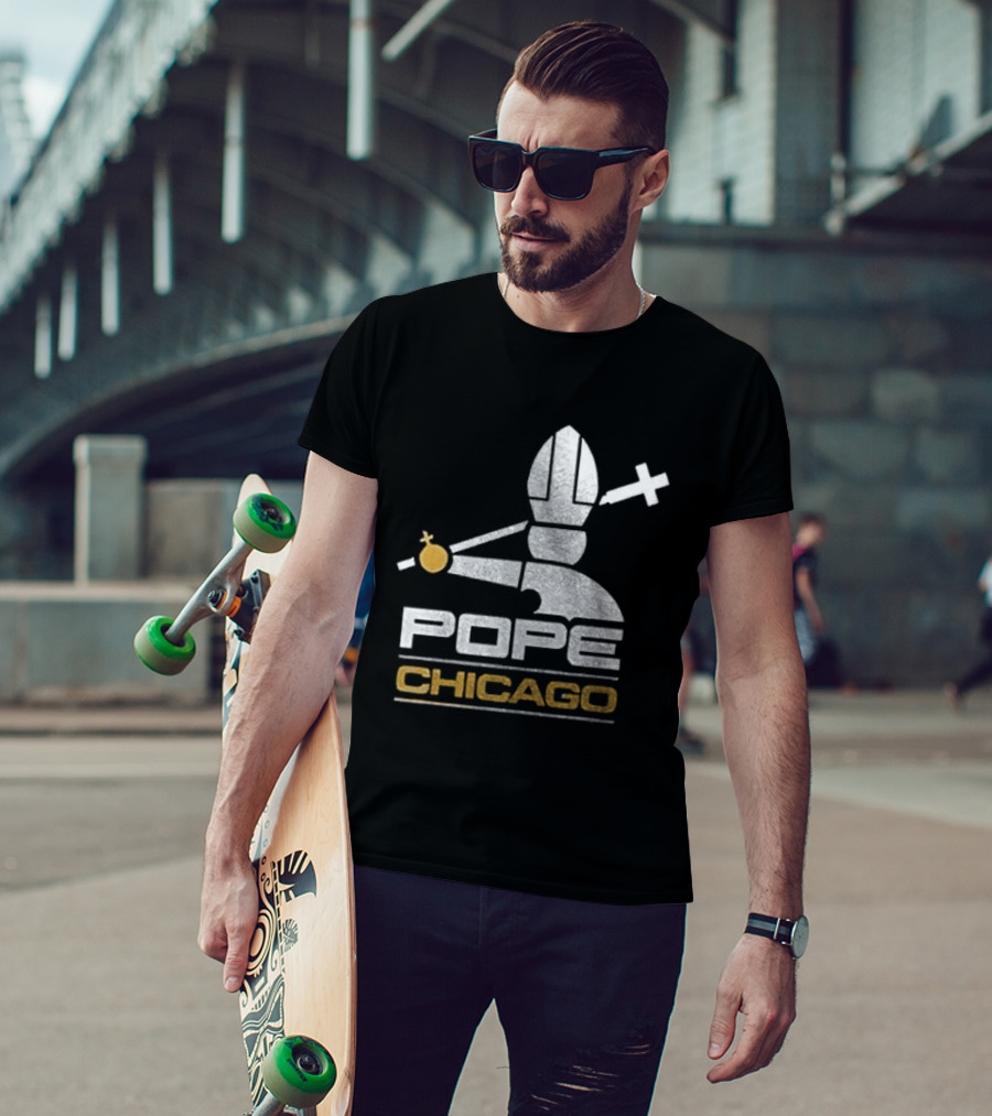 Chicago White Sox Pope Chicago Silver Cross Baseball T-Shirt