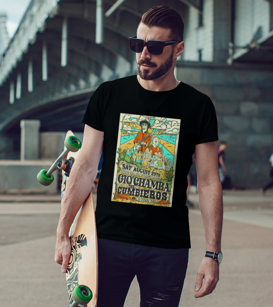Gio Chamba The Cumbieros Live At Hidden Hall August 29th 2026 Concert T-Shirt