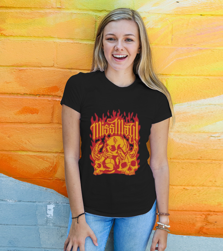Solid State Records Miss May I Skull Flames No Place For Me Black T-Shirt