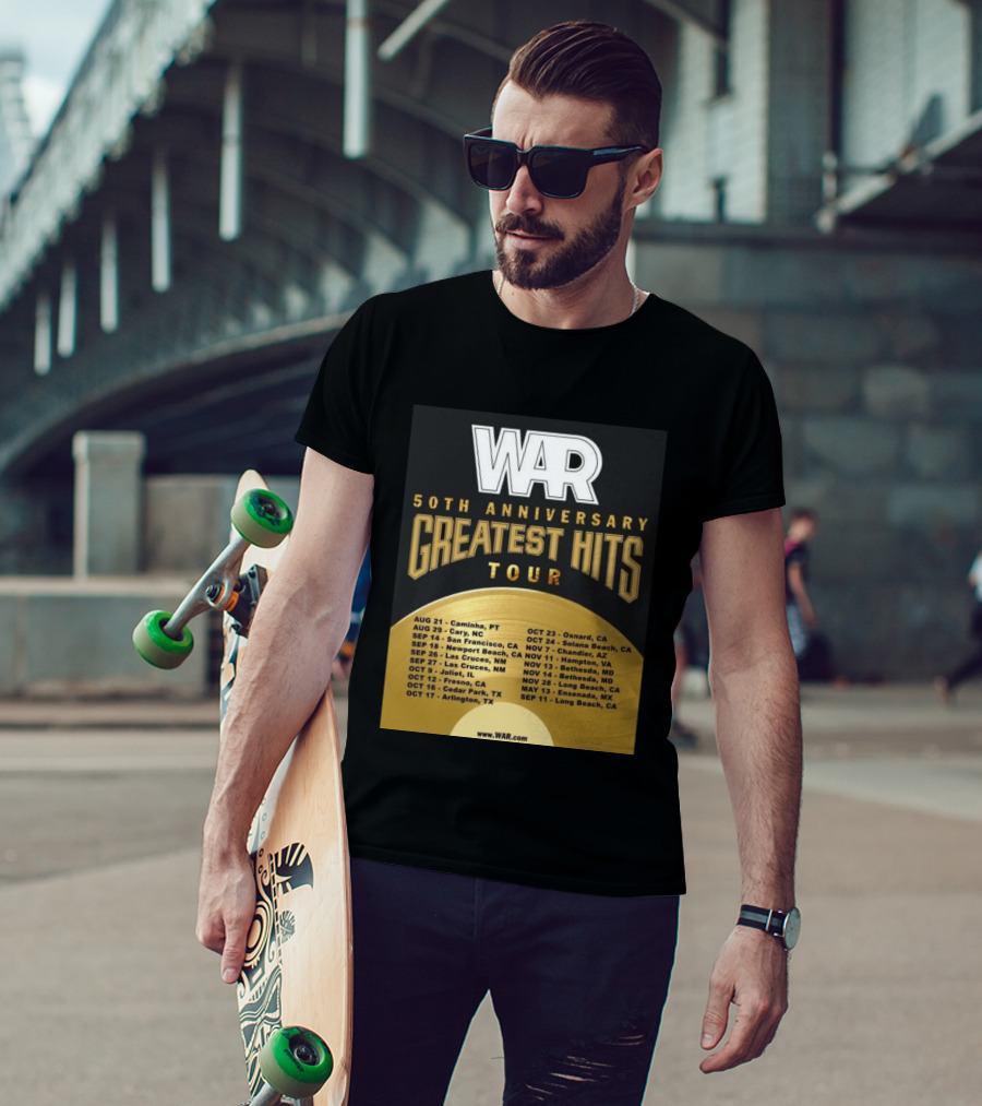 War 50th Anniversary Greatest Hits Tour Dates And Locations List T-Shirt
