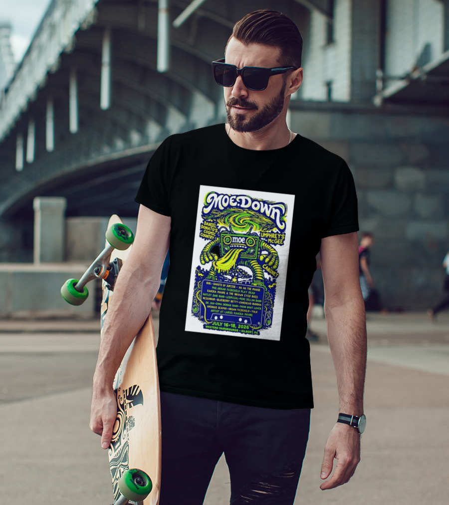 MoeDown July 16 18 2026 Westend Fairgrounds Gilbert PA Featuring Moe. Umphrey's McGee Daniel Donato's Cosmic Country Cabinet T-Shirt