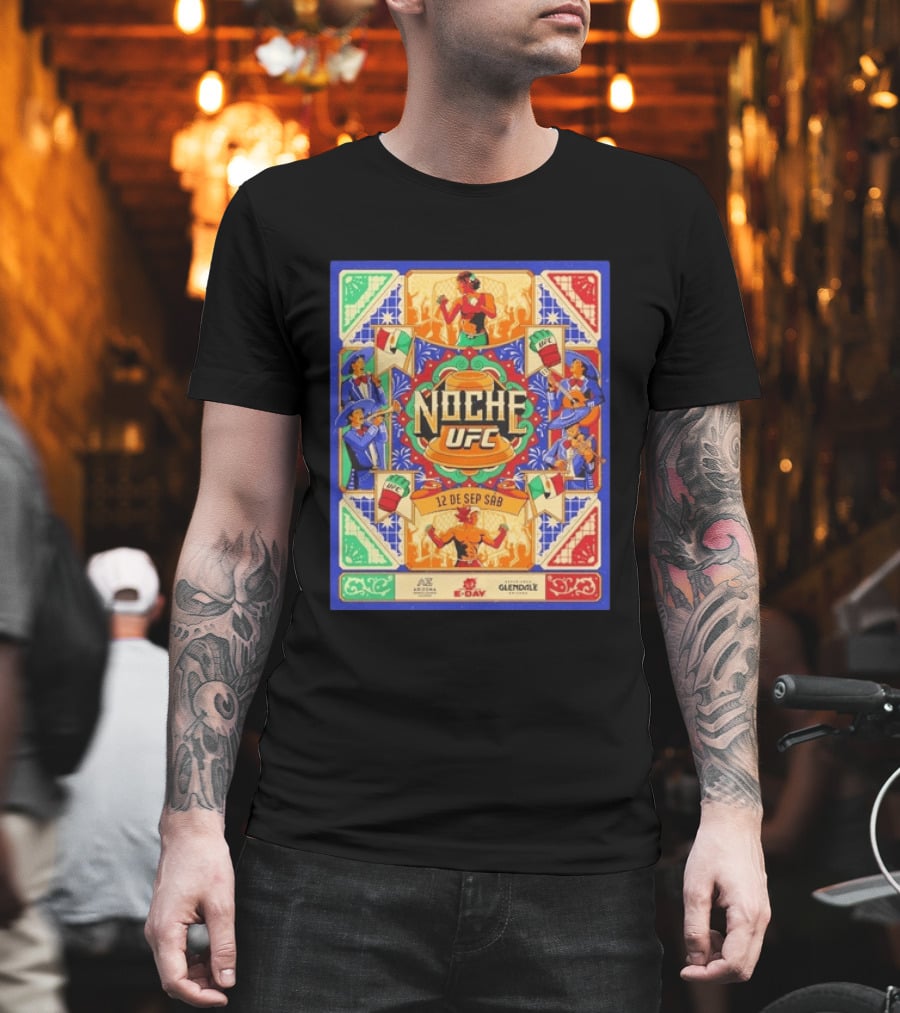 Noche UFC 12 De Sep Sáb Glendale Arizona Event Fiesta Vibrant S And Music Celebration T-Shirt