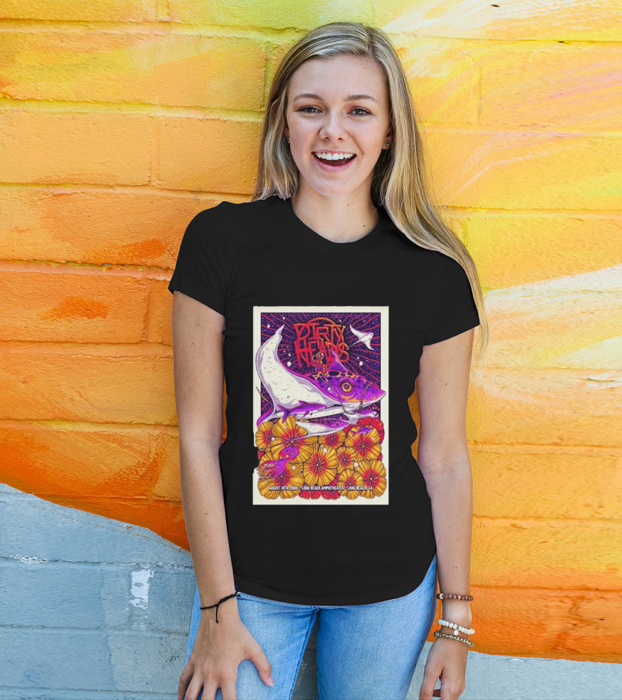 Dirty Heads Long Beach Amphitheater August 18 2026 Vibrant Stingray And Flowers T-Shirt