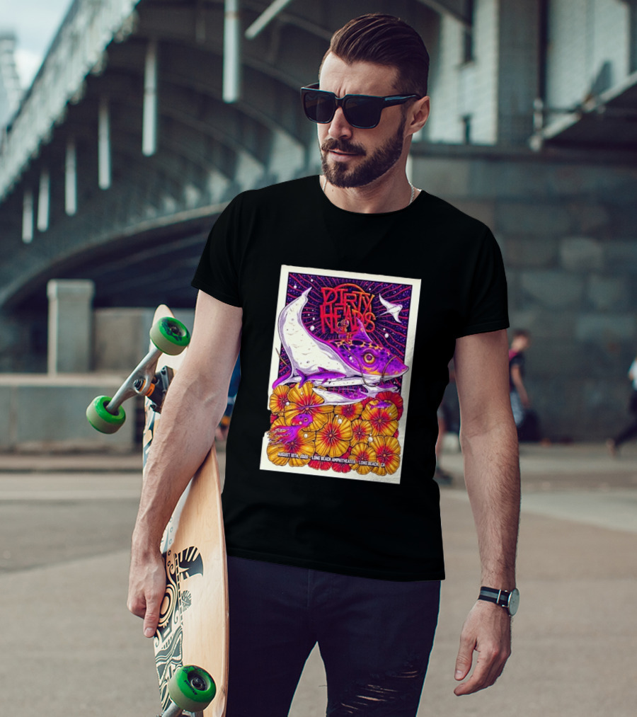 Dirty Heads Long Beach Amphitheater August 18 2026 Vibrant Stingray And Flowers T-Shirt