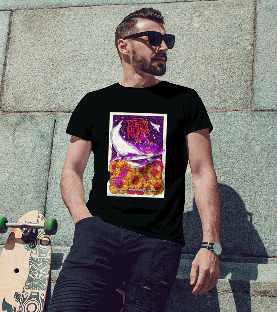 Dirty Heads Long Beach Amphitheater August 18 2026 Vibrant Stingray And Flowers T-Shirt