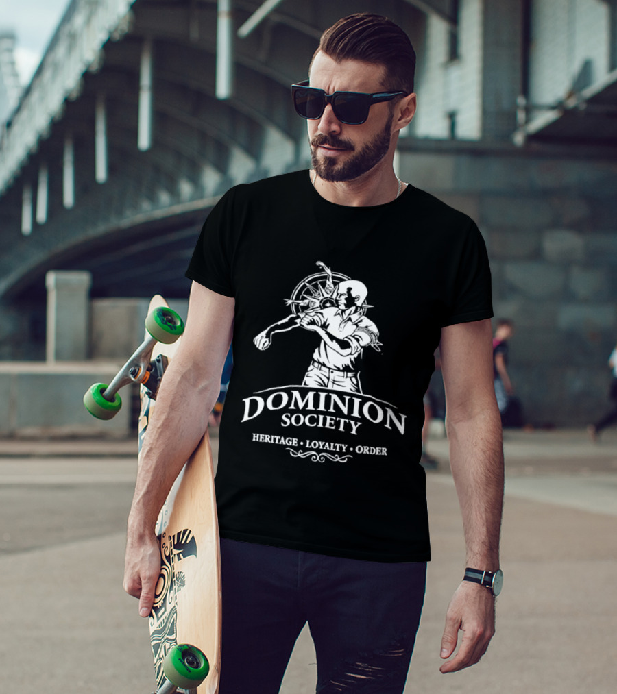 Dominion Society Heritage Loyalty Order Unitas Et Animus Wheel And Figure T-Shirt