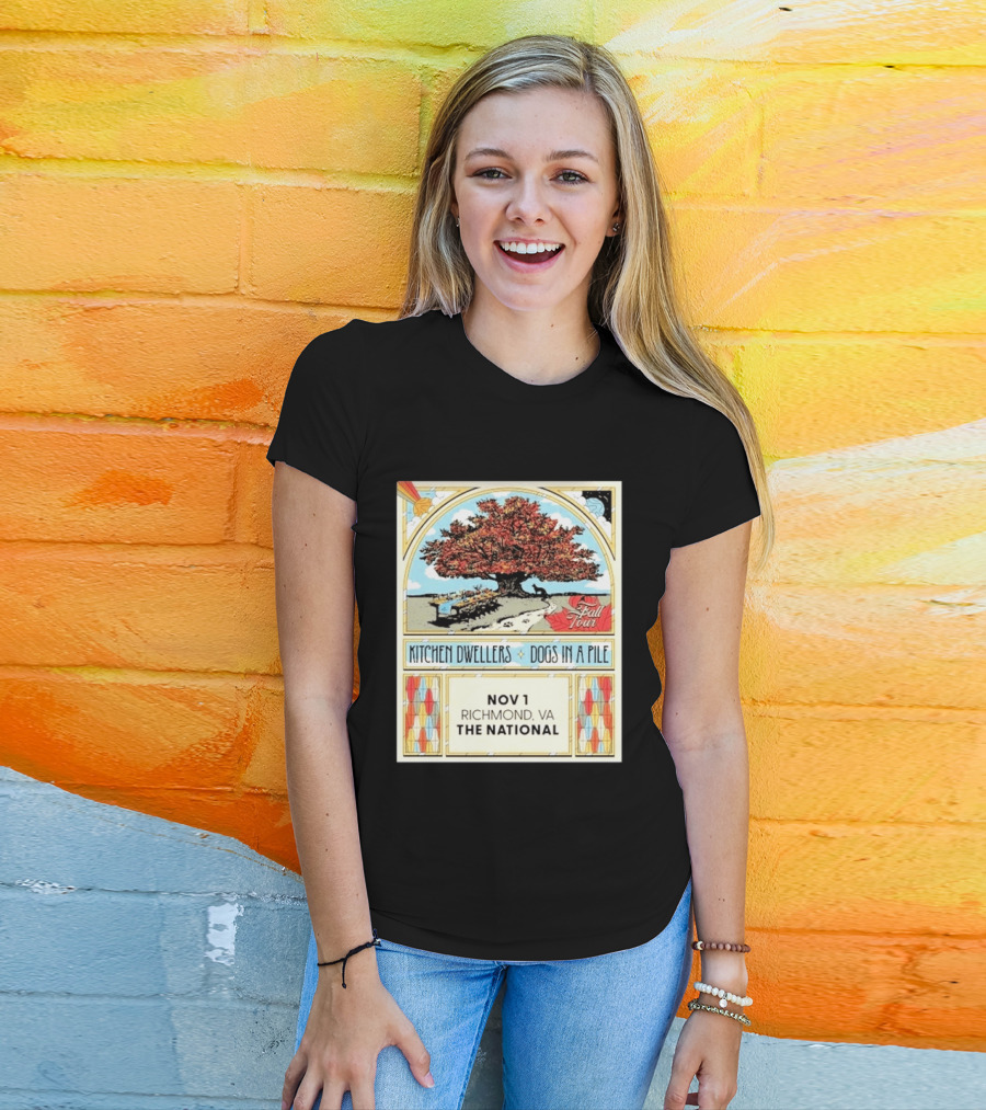 Kitchen Dwellers Dogs In A Pile Fall Tour 2026 Richmond VA The National November 1 T-Shirt