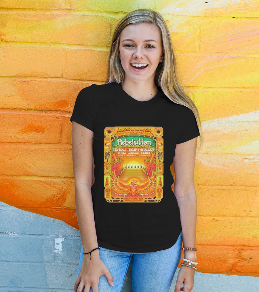 Rebelution Reggae On The Rocks 2026 Maoli Skip Marley Third World Etana August 22nd T-Shirt