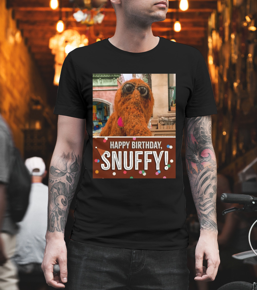 Happy Birthday Snuffy Celebrate With Cheerful Confetti T-Shirt