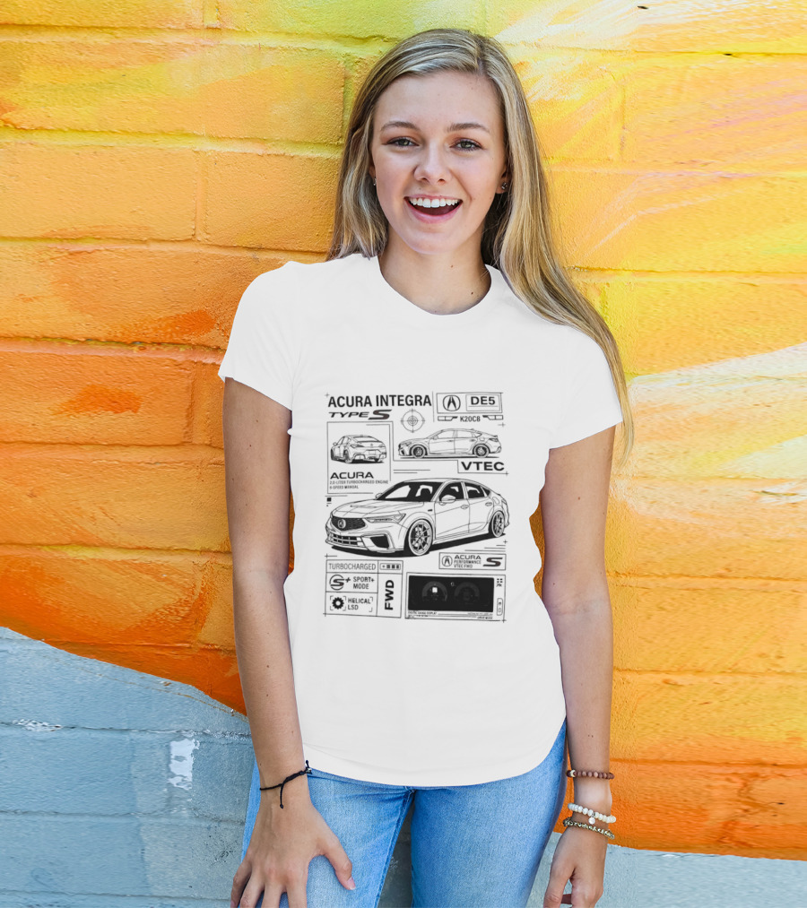 Acura Integra Type S Technical Blueprint T-Shirt