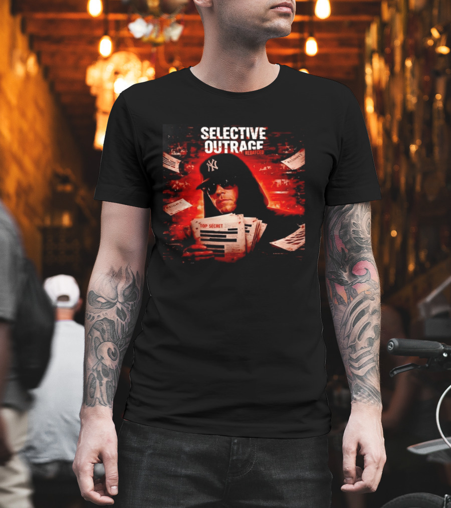 Selective Outrage Redacted Top Secret NY Yankees Hat T-Shirt