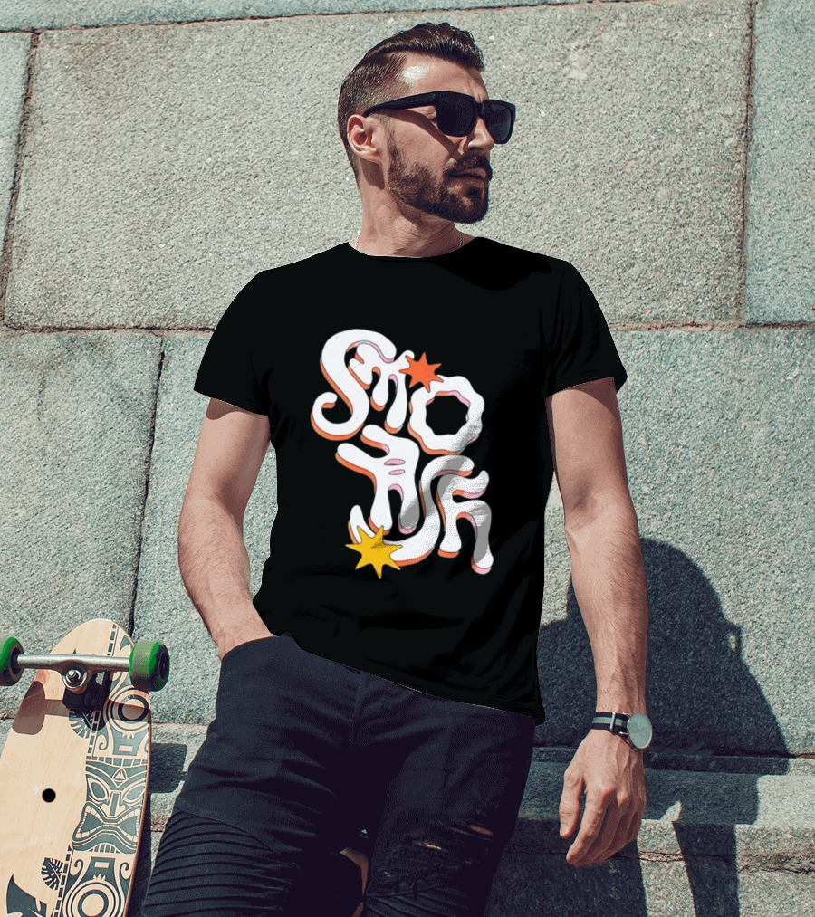 Stash Groovy 70s Retro Psychedelic Style With Stars T-Shirt